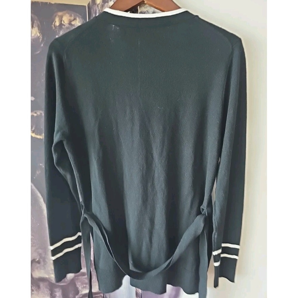 DRAPER JAMES Women's Belted V Neck Button Front Preppy Cardigan Sweater Size M - Picture 6 of 6